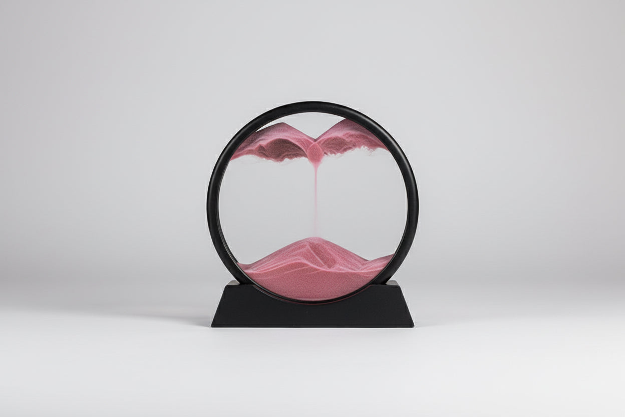 Moving Sand Art Picture round Glass 3D Hourglass Deep Sea Sandscape in Motion Display Flowing Sand Frame 7/12Inch for Home Decor